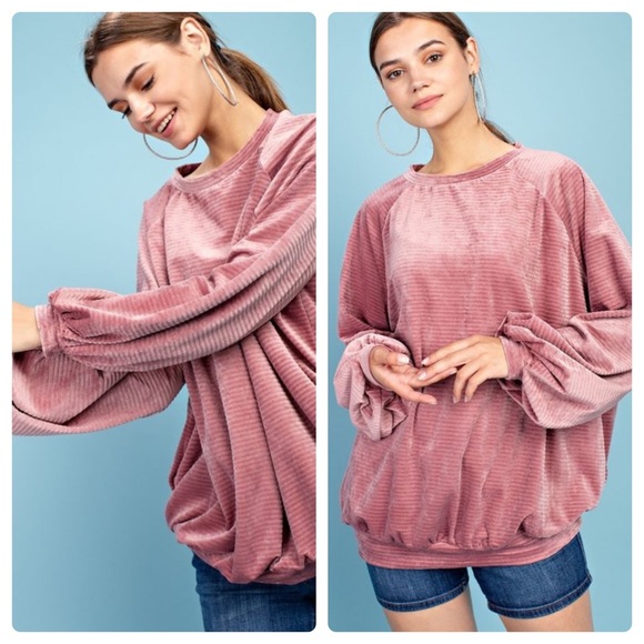 LAST 2️⃣ Oversized Velvet Crew Neck Pullover - Picture 6 of 8